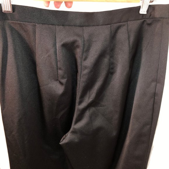 chetta b Evening Bergdorf Goodman black satin HOLIDAY pants GORGEOUS 8 - Picture 3 of 4
